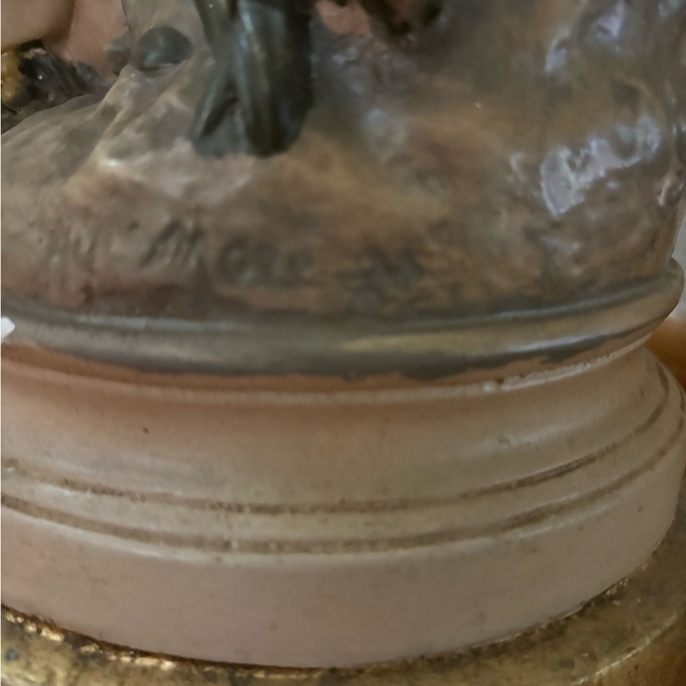 August Moreau spelter lamp turn of century - Picture 8 of 12